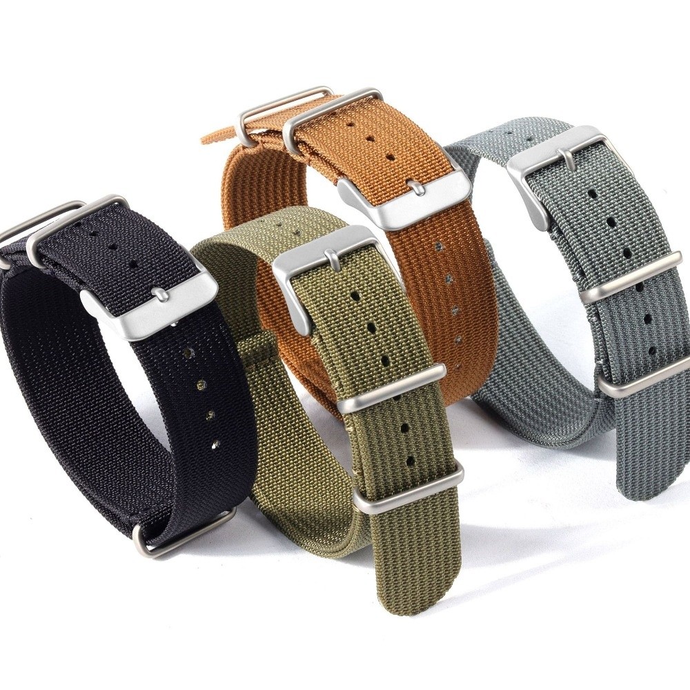 Nato Strap Nylon - 14/16/18/20/22 mm NATO-Uhrenarmband, Vintage-Design, mit Schnellverschluss,
