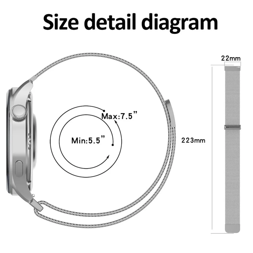 für SmartWatch-Armband, 20 mm, – Milanese Loop Magnetic Bewertung und Preis